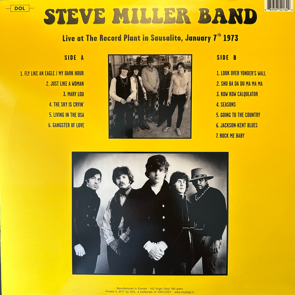 Steve Miller Band - Live At The Record Plant In Sausalito January 7th 1973 (Европа 2017г.)