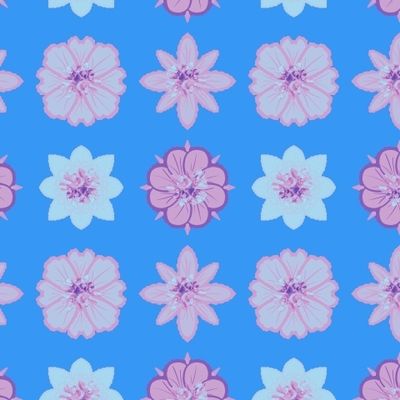 Цветы (сиреневый на синем)