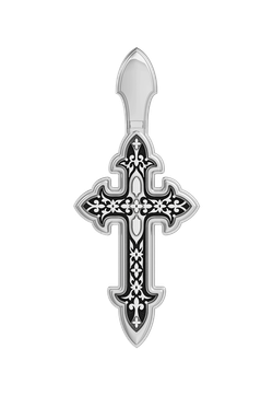 Крестик нательный серебряный с чернением.