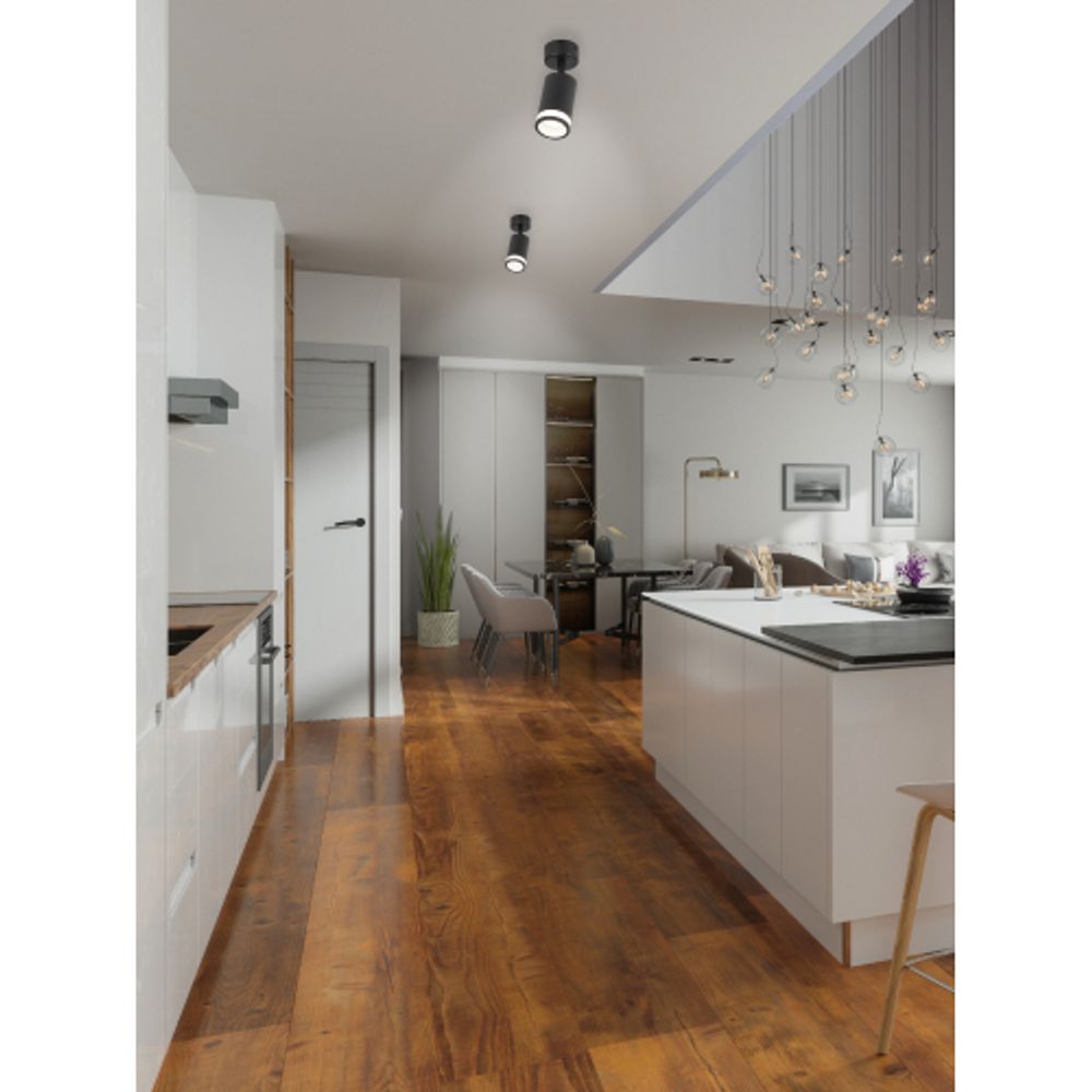 Светильник настенно-потолочный спот ЭРА OL23 BK под лампу MR16 GU10 поворотный черный | Накладные светильники