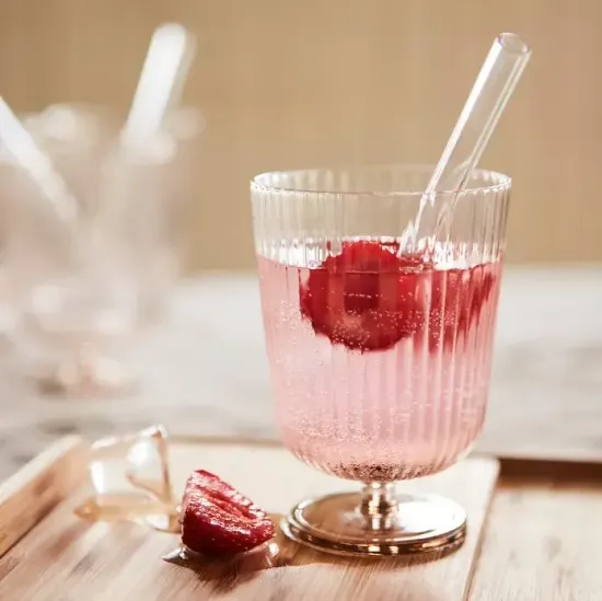 Трубочка стеклянная прямая короткая прозрачная