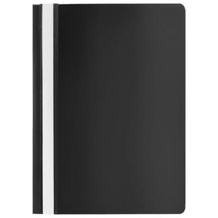 Скоросшиватель с прозрачным верхом А4, пластик 120мкм, Staff, черный