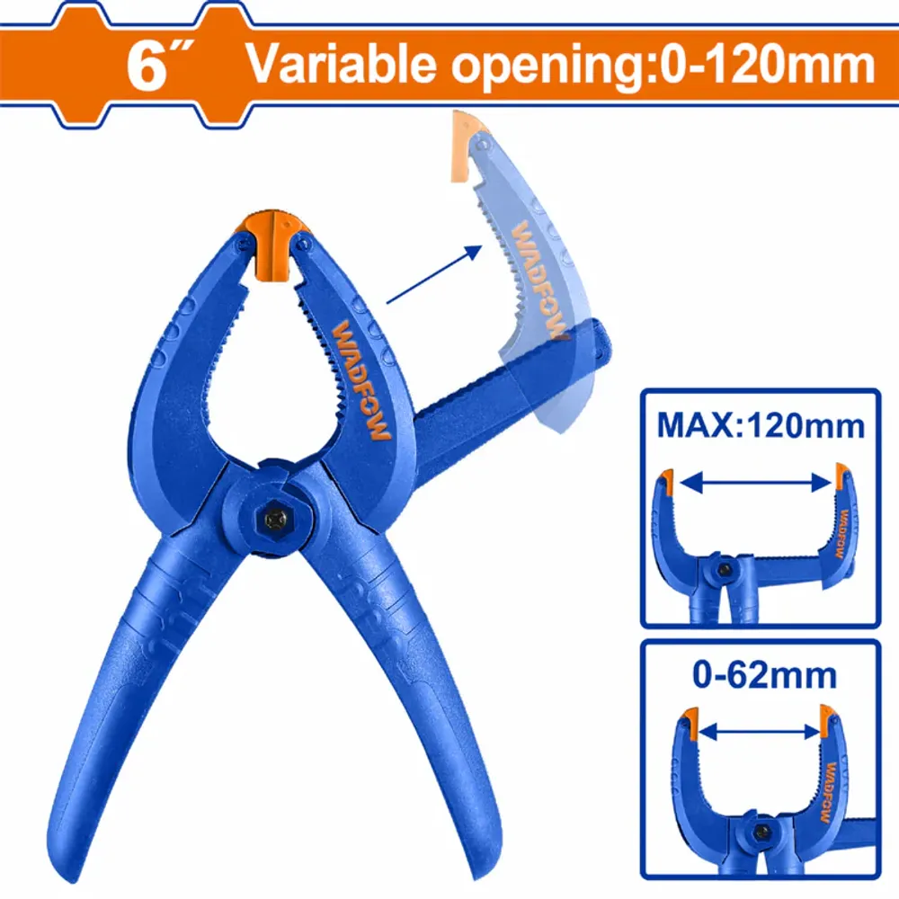 Струбцина пружинная регулируемая WADFOW WCP5396 150 мм 0-120 мм