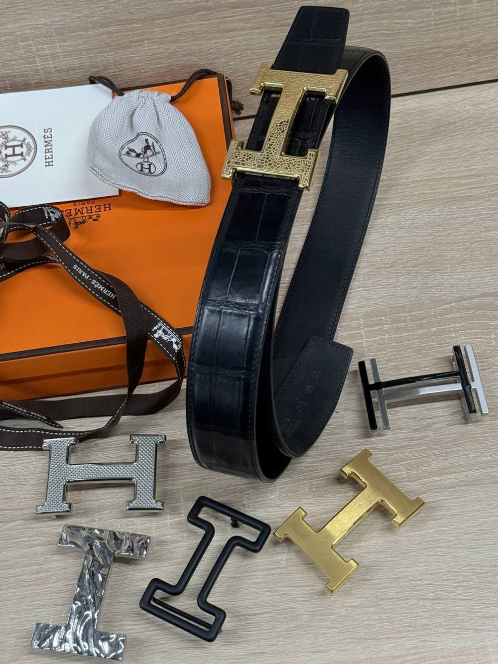 Ремень из кожи крокодила Hermes