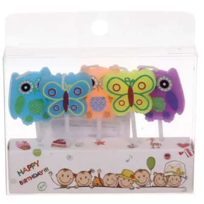 Свечи для торта «Бабочка» (набор 5 шт) 8 см