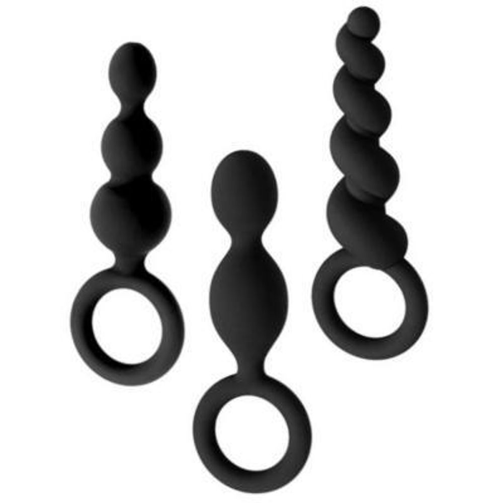 Набор анальных пробок Satisfyer Plugs black (set of 3)  Черный, EE73-774-0118