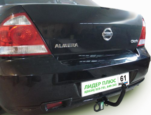 Фаркоп Лидер-Плюс для NISSAN ALMERA CLASSIC (B10) 2006-2012 с электрикой и сертифкатом в комплекте арт.(N110-A)