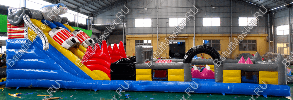 Коммерческий надувной батут "Робот" 16*4*5 м