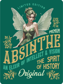 Наклейки на бутылки Абсент. Блестящие 10 шт.