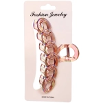 Заколка-краб для волос «Мон Пион», цепочка, микс 6 цветов, 11см (Блистер)