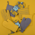 Прихватка-варежка из хлопка серого цвета из коллекции essential, 33х17,5 см