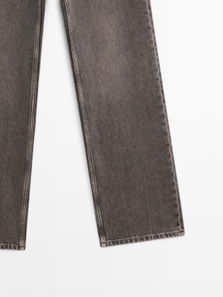 Massimo Dutti Джинсы прямого кроя с низкой посадкой, натуральный серый