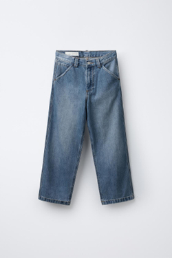 ZARA ПРЯМЫЕ ДЖИНСЫ SKATER, ВЫЦВЕТШИЙ СИНИЙ