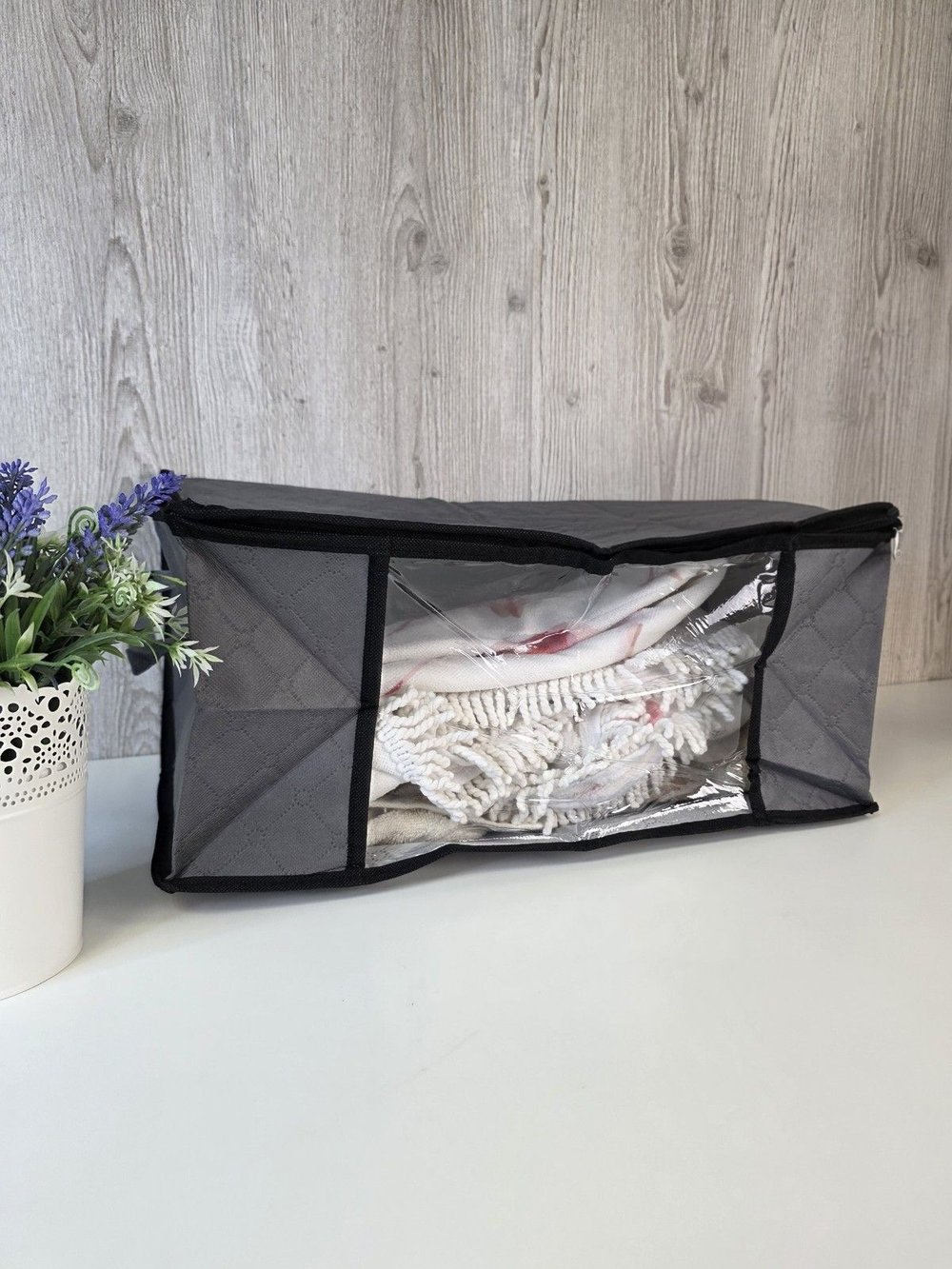 Короб для хранения с крышкой на молнии 50х35х20 см