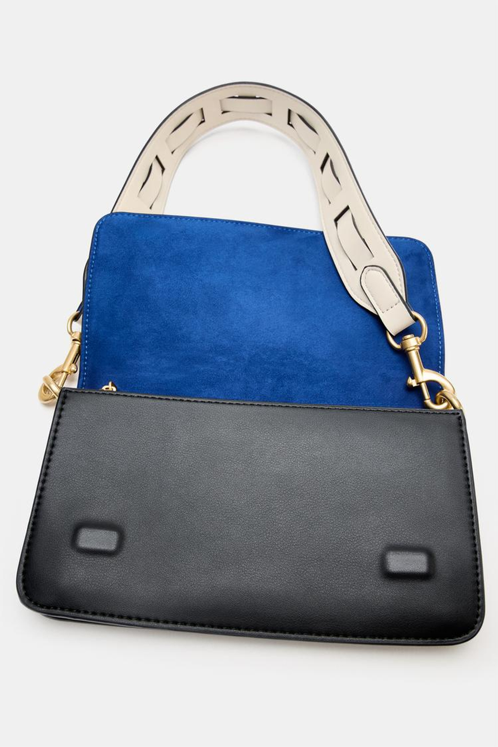 ZARA СУМКА С ДЕКОРАТИВНЫМ РЕМНЕМ, ЧЕРНЫЙ