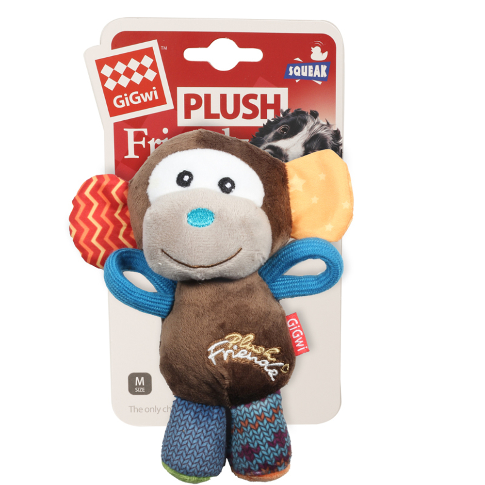 75349 Игрушка для собак Обезьянка с пищалкой 16см, серия PLUSH FRIENDZ