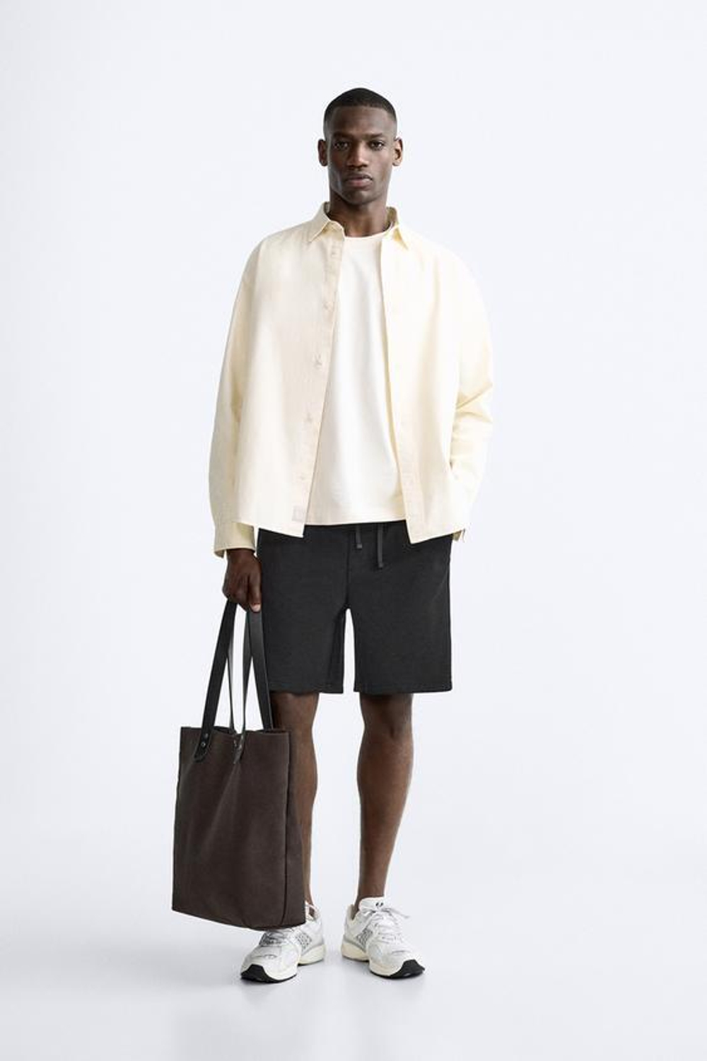 ZARA ШОРТЫ ИЗ МЯГКОЙ РЕЛЬЕФНОЙ ТКАНИ, ЧЕРНЫЙ