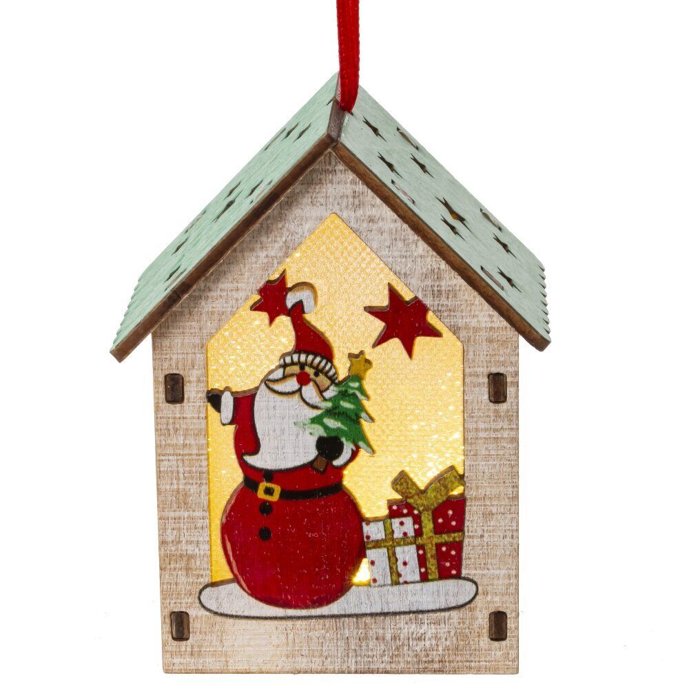 GAEM Изделие декоративное подвесное "Домик" с подсветкой, L5,5 W5 H9 см, 2в.