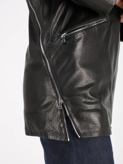 Кожаная куртка демисезонная длинная