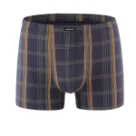 Мужские трусы-боксеры в клетку из высококачественного хлопка (Размер: M) (Цвет: синий)