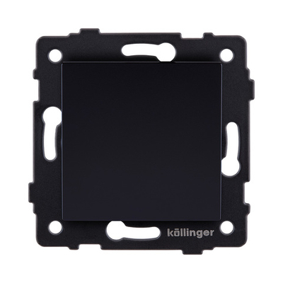Выключатель кнопочный 1-клавишный 10А/250В, черный Kollinger REA-S-005BK для Aspekt, Eleganz, Reflex