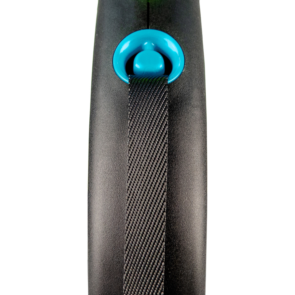 Flexi Black Design M 5м до 25кг поводок-рулетка РЕМЕНЬ,СИНИЙ 1/12