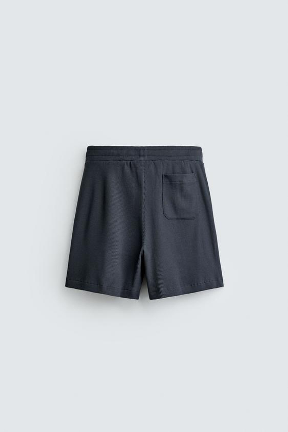 ZARA ШОРТЫ-ДЖОГГЕРЫ С ВАФЕЛЬНОЙ ФАКТУРОЙ, СТАЛЬНОЙ СИНИЙ