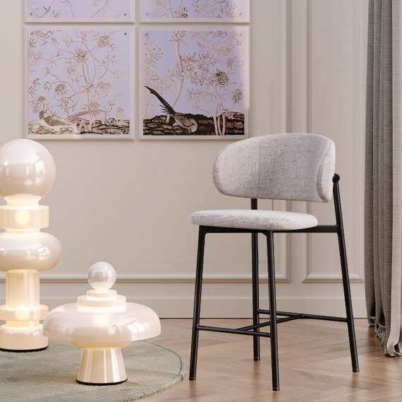 Полубарный стул Adele, серая рогожка