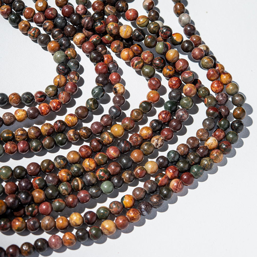 Яшма "Пикассо" натуральная, 6,4мм, шар