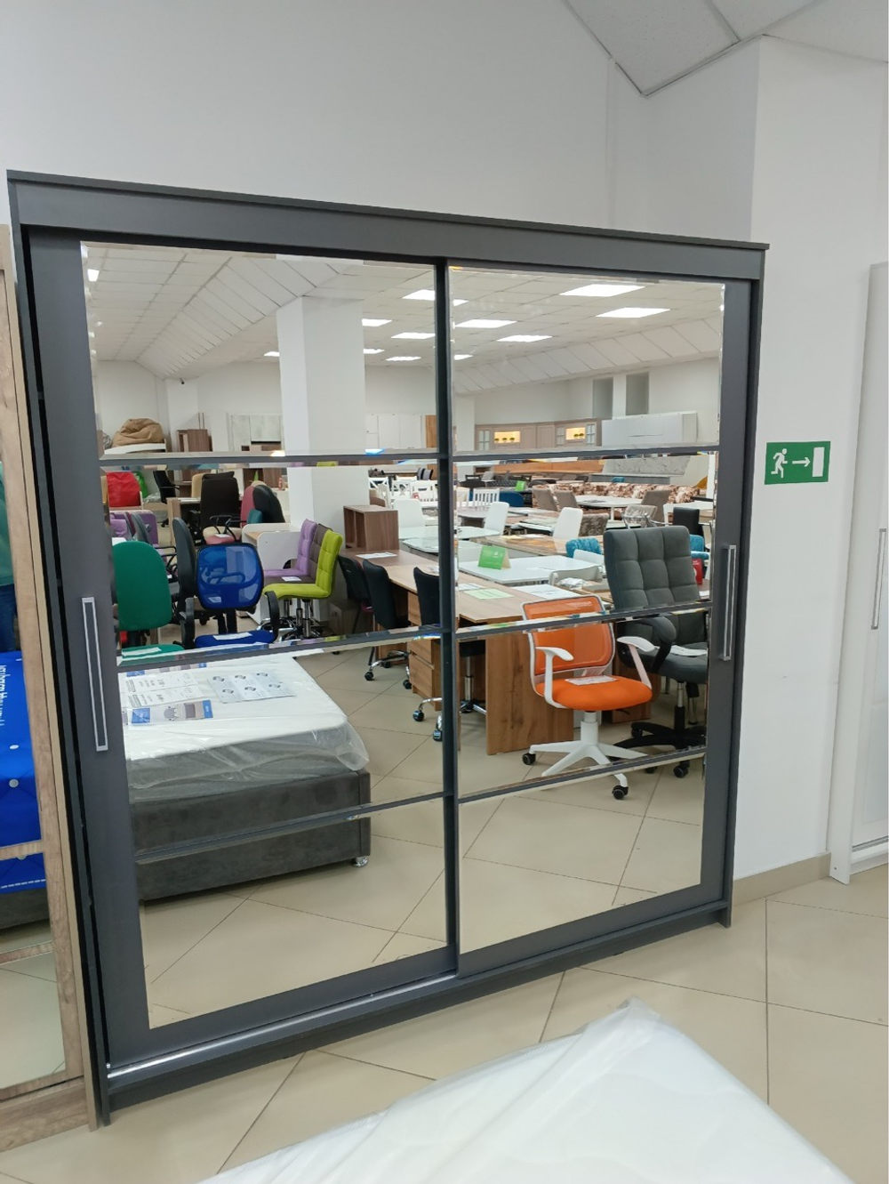 Шкаф-купе «ШКП 3» Макс Графит 200 см