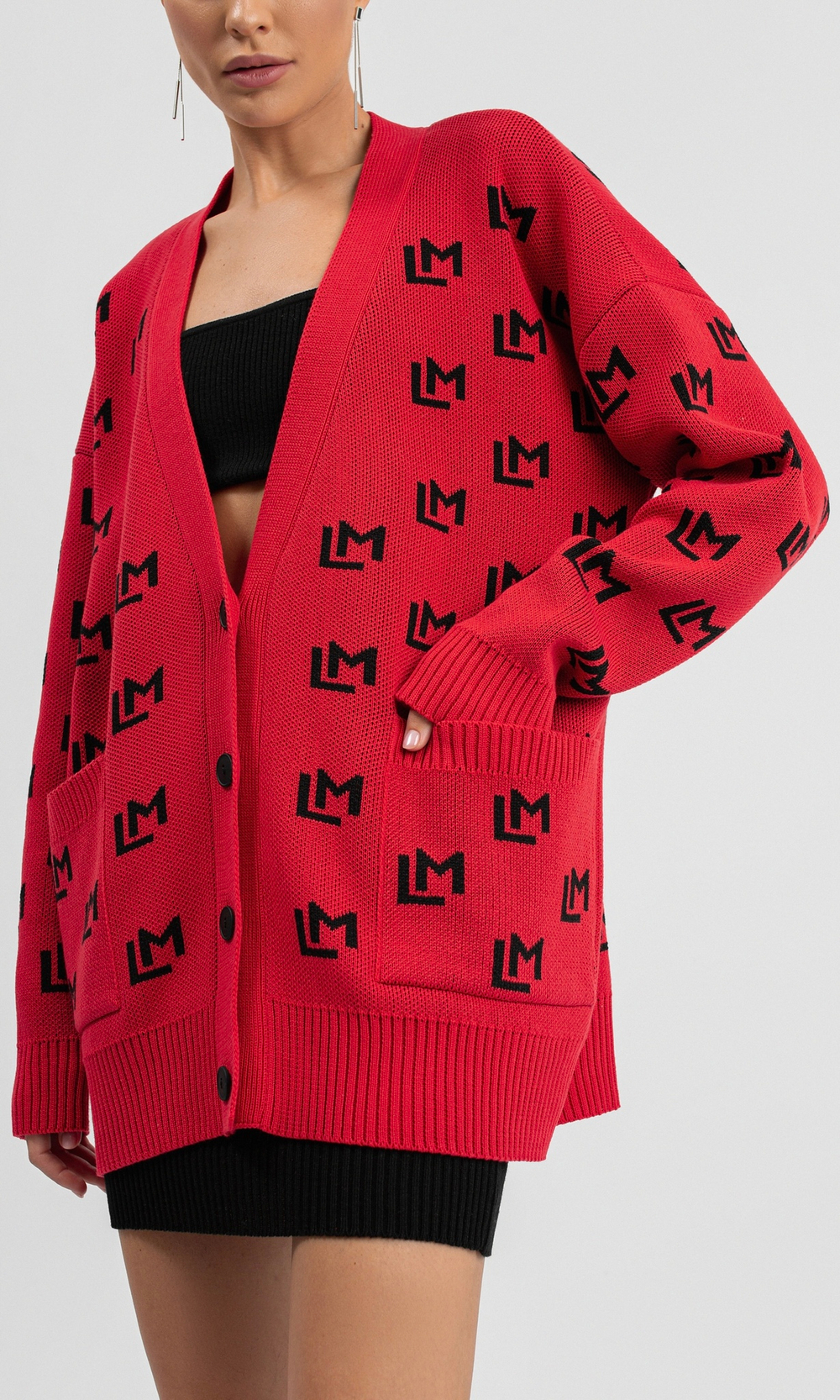 Кардиган вязаный с лого ML
