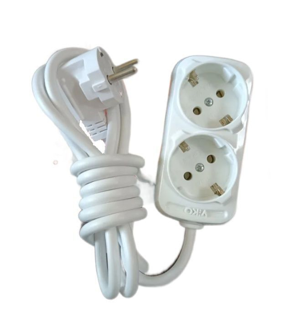 Удлинитель 2 гнезда 2 м с/з VIKO Leylak