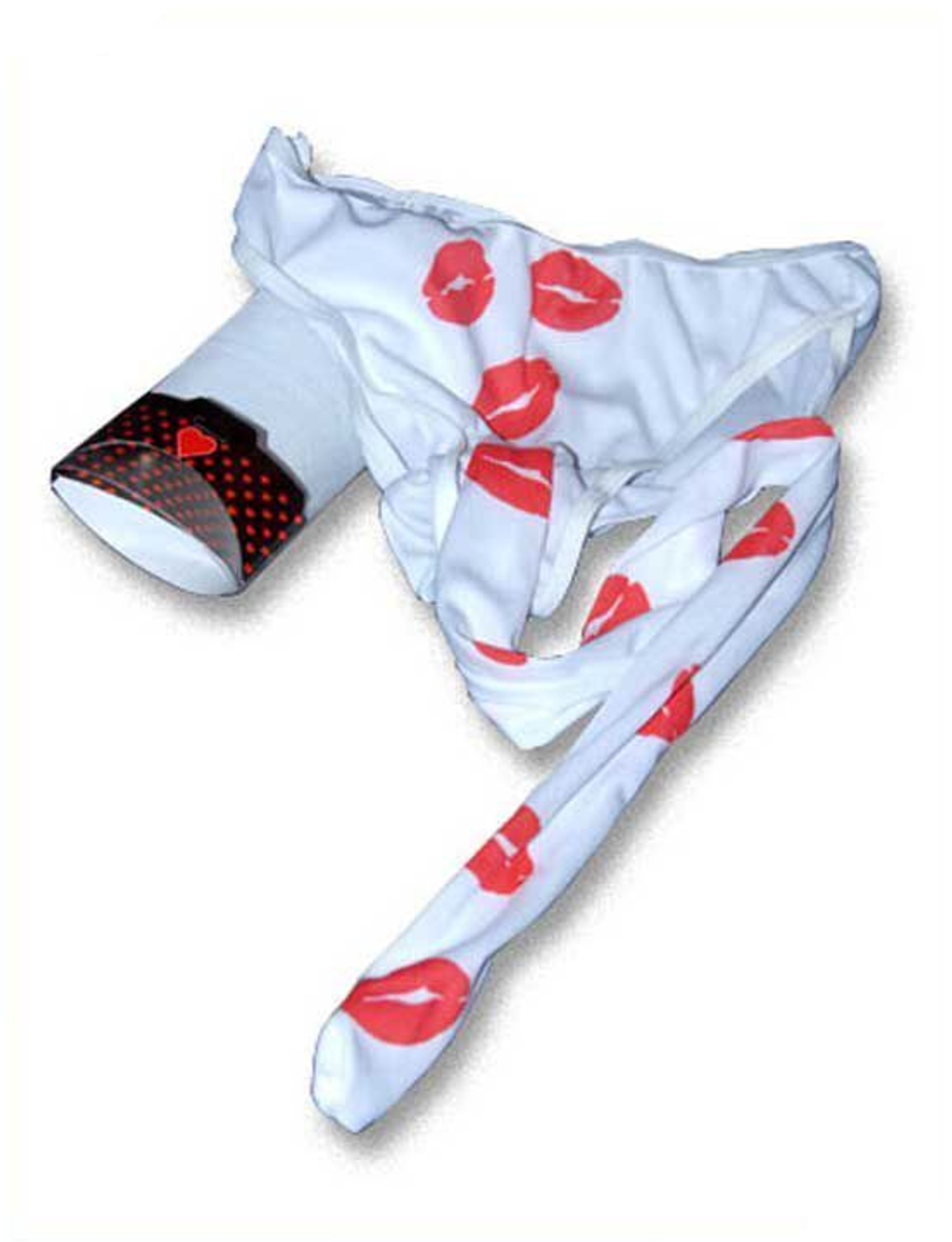 Мужские трусы с хоботом и поцелуями (Размер: S-M-L) (Цвет: белый с красным)