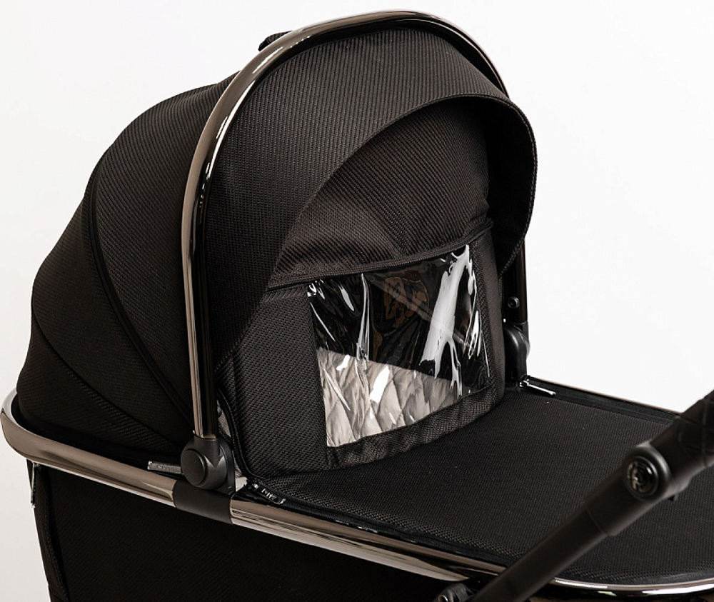 Детская коляска Peppy Tecla 3 в 1 с автокреслом Rise Shadow Black Chrome Edition (Черный)
