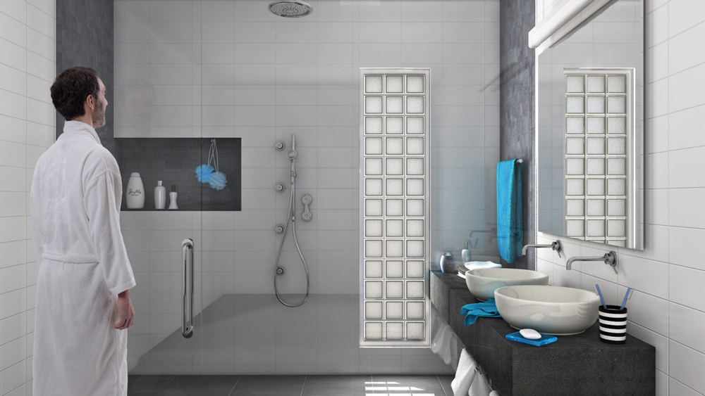 Стеклоблок бесцветный Mini Classic 14.6x14.6x8 см.