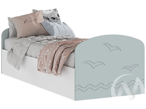 Кровать Детская Юниор-2 (белый/шарли бриз)