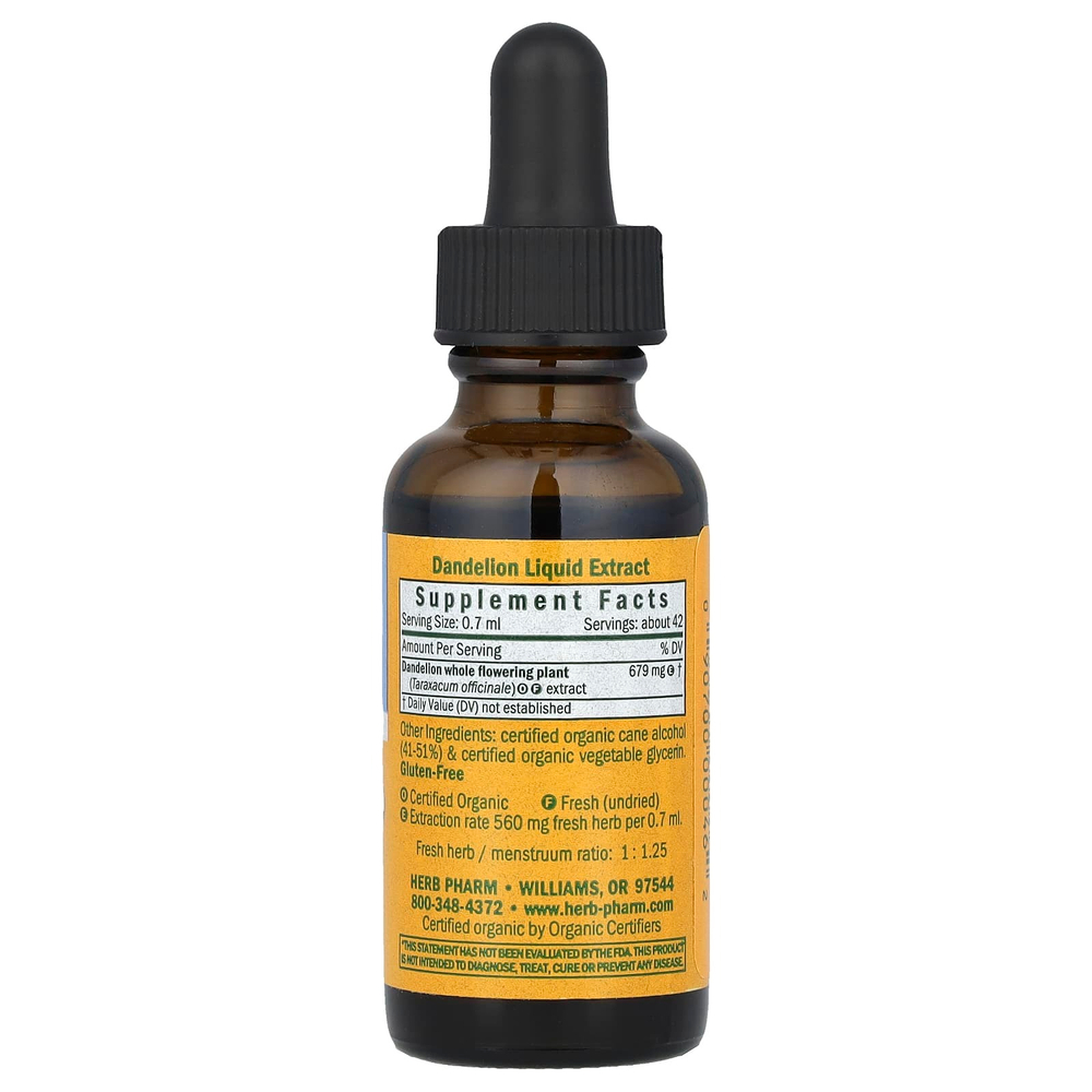 Herb Pharm, одуванчик, 30 мл (1 жидк. унция) (679 мг в 1 порции)