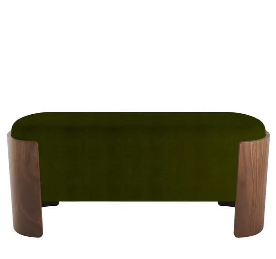 Банкетка Lagom 100 см (зеленый, орех)