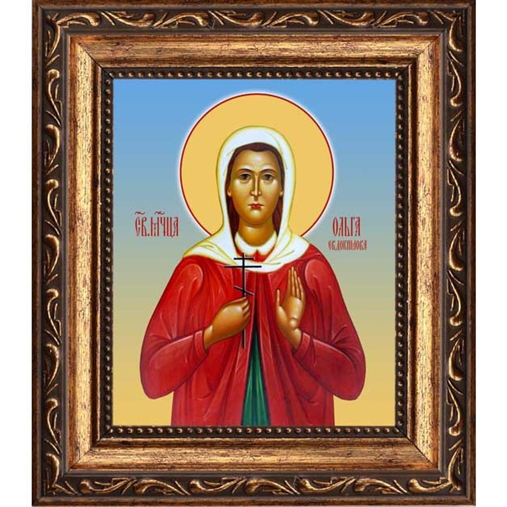 Ольга Евдокимова святая мученица. Икона на холсте.