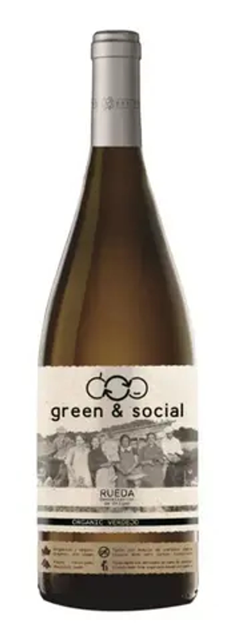 Грин энд Социал сух бел 0,75 13%  Бодега Куатро Испания