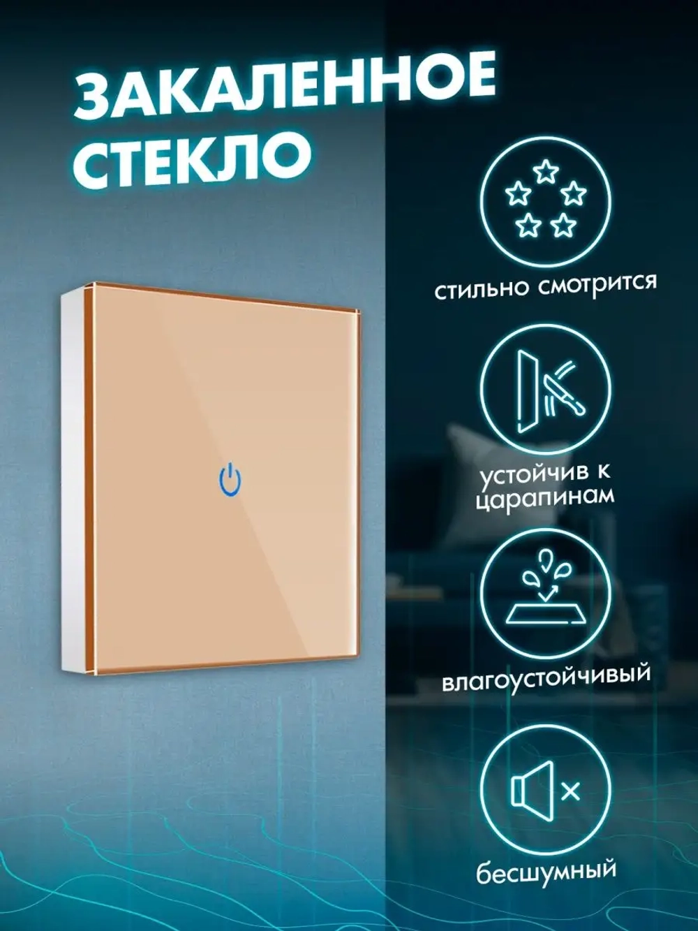 Выключатель сенсорный одноклавишный для дома