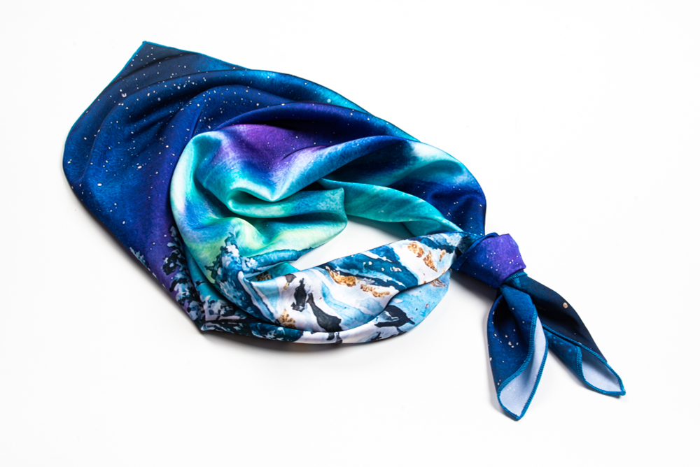 Шейный платок «Северное сияние», 70×70 см