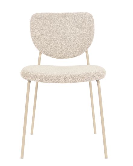 Стул обеденный Gigi серо-бежевый букле кремовые ножки