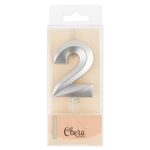 Свечи-цифры «Грани» в серебряном цвете металлик 10,5 см