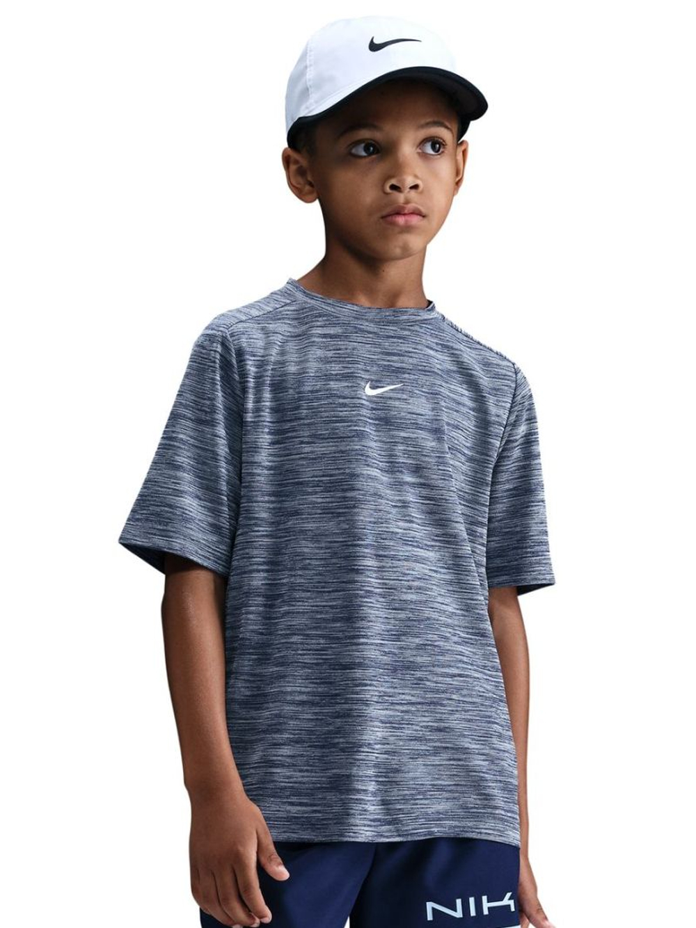 Детская теннисная футболка Nike Boys Multi Dri-FIT Short-Sleeve - midnight navy/pure/white