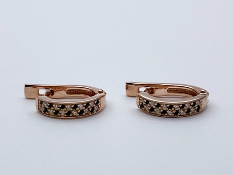 Серьги из серебра/Позолота/Со вставкой из фианитов