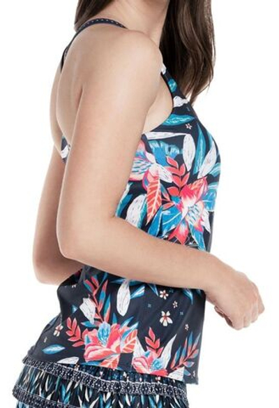 Женский топ теннисный Lucky in Love Keepin It Rio Tank W/ Bra - midnight