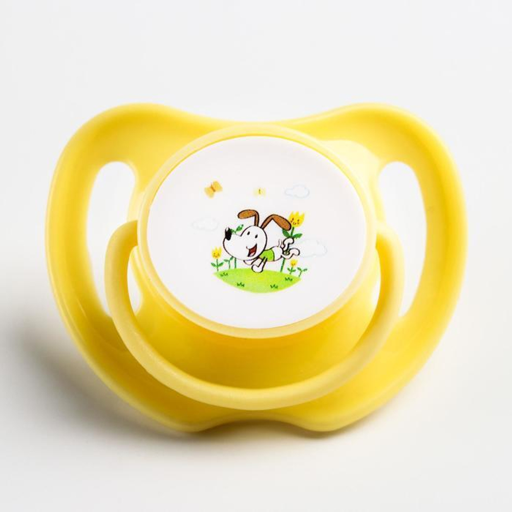 4591110 Соска-пустышка ортодонтическая,силикон,6+, с колпачком в контейнере, цвет МИКС