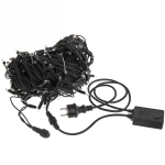 Гирлянда для улицы 7м 80 ламп LED чёрный провод, 8 реж, IP-54, Теплый белый (возможность соединения)