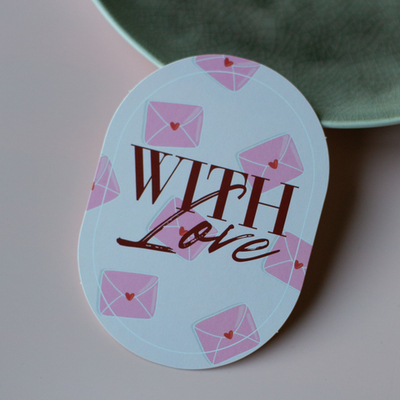 С-1171 карточка (7,5х10,5 см) With Love (в упаковке 10 шт.)